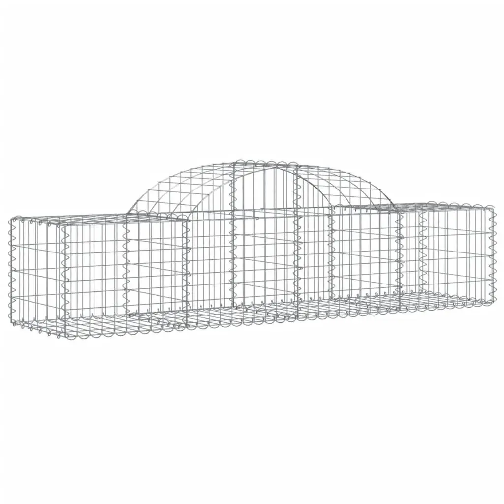 Gabion Baskets Garden Barrier 3 Piece Arched Retaining Wall Silver Galvanised Wire