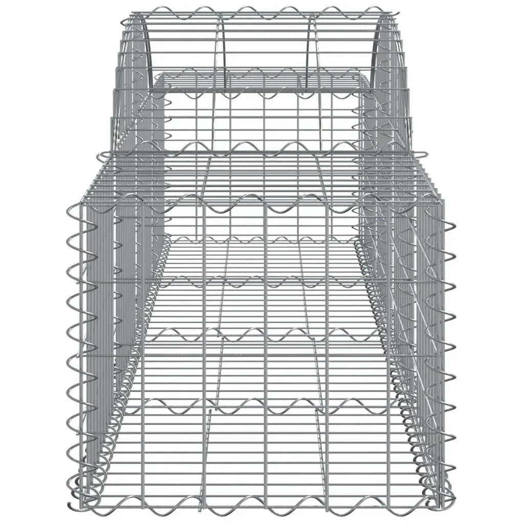Gabion Baskets Garden Barrier 3 Piece Arched Retaining Wall Silver Galvanised Wire