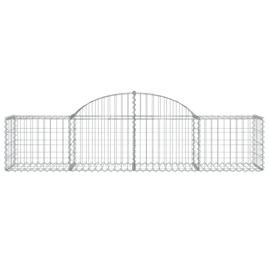 Arched Gabion Baskets Garden Barrier Retaining Wall 200 x 50 x 40/60 cm Silver 4 Piece