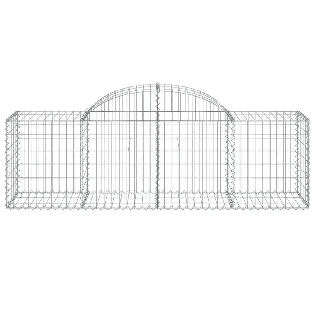 Arched Gabion Baskets Garden Barrier 200 x 50 x 60 80 cm Silver 2 pcs