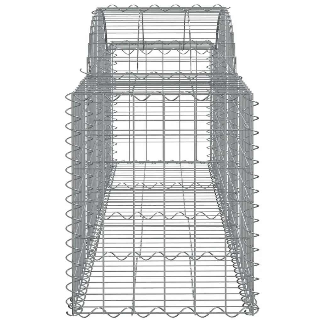 Arched Gabion Baskets Garden Barrier 200 x 50 x 60 80 cm Silver 2 pcs
