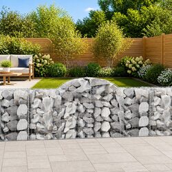 Arched Gabion Baskets 3pcs Garden Retaining Wall Barrier Decorative Outdoor