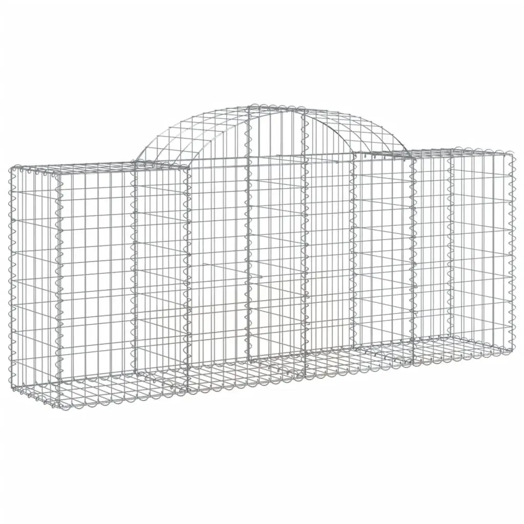Arched Gabion Baskets Set 4pcs Garden Barrier Decorative Retaining Wall Outdoor