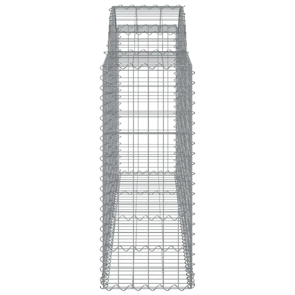 Arched Gabion Baskets Garden Barrier 200 x 50 x 100120 cm Silver 2 Piece