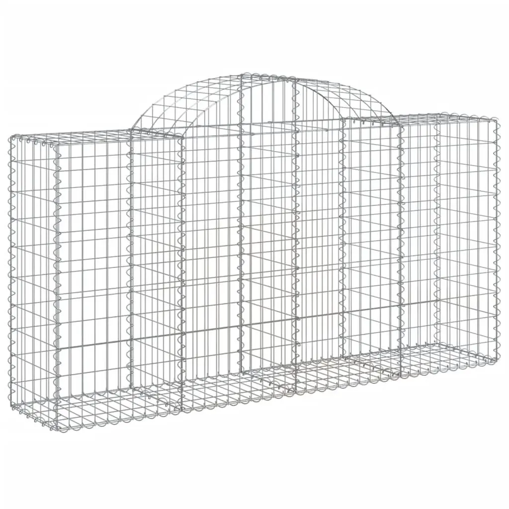 Arched Gabion Baskets Garden Decorative Retaining Wall Barrier 200x50x100120cm Silver 3 Piece