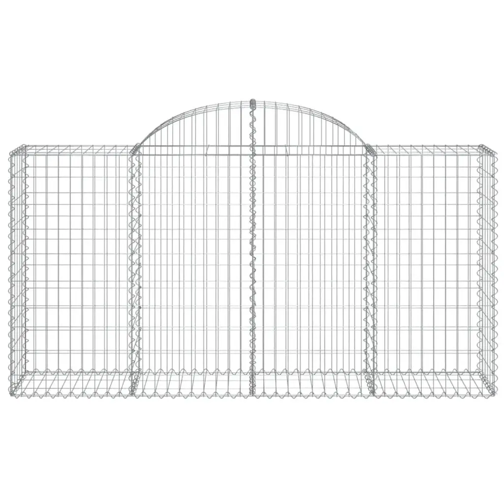Arched Gabion Baskets Garden Decorative Retaining Wall Barrier 200x50x100120cm Silver 3 Piece