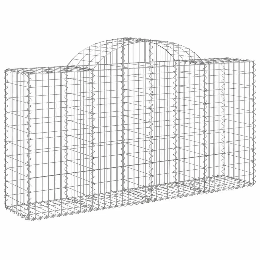 Gabion Baskets Garden Barrier Decorative Retaining Wall 200 x 50 x 100 cm Silver 4 Piece