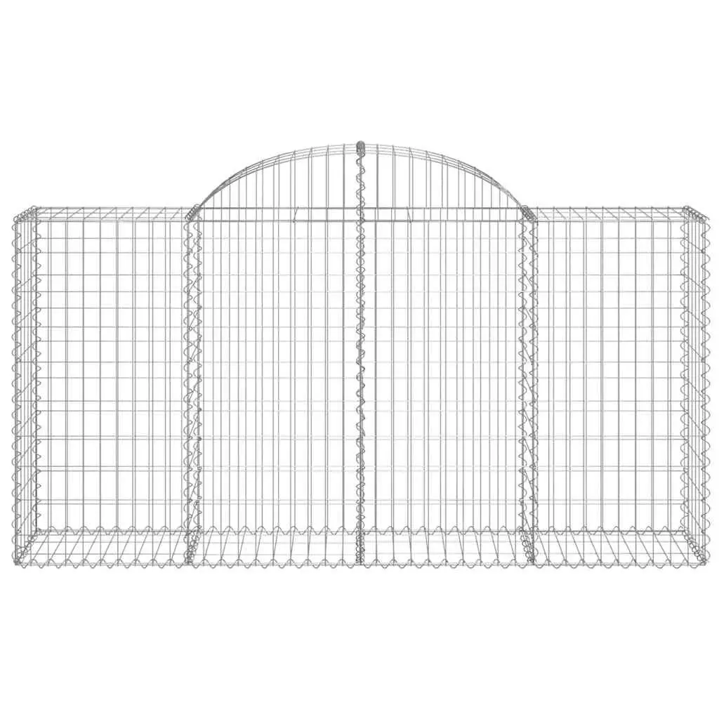Gabion Baskets Garden Barrier Decorative Retaining Wall 200 x 50 x 100 cm Silver 4 Piece