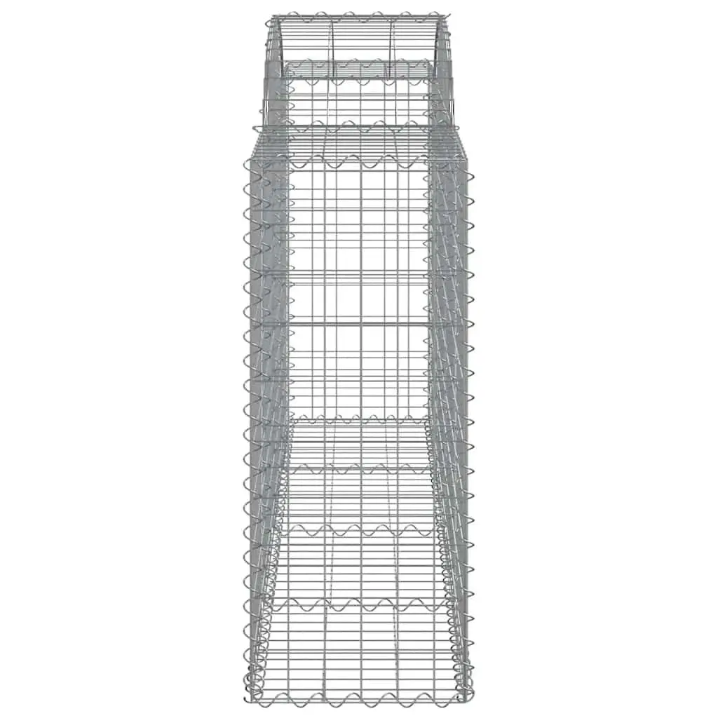Gabion Baskets Garden Barrier Decorative Retaining Wall 200 x 50 x 100 cm Silver 4 Piece