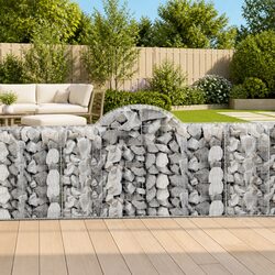 Arched Gabion Baskets 5 pcs Garden Barrier Retaining Wall Outdoor Decorative