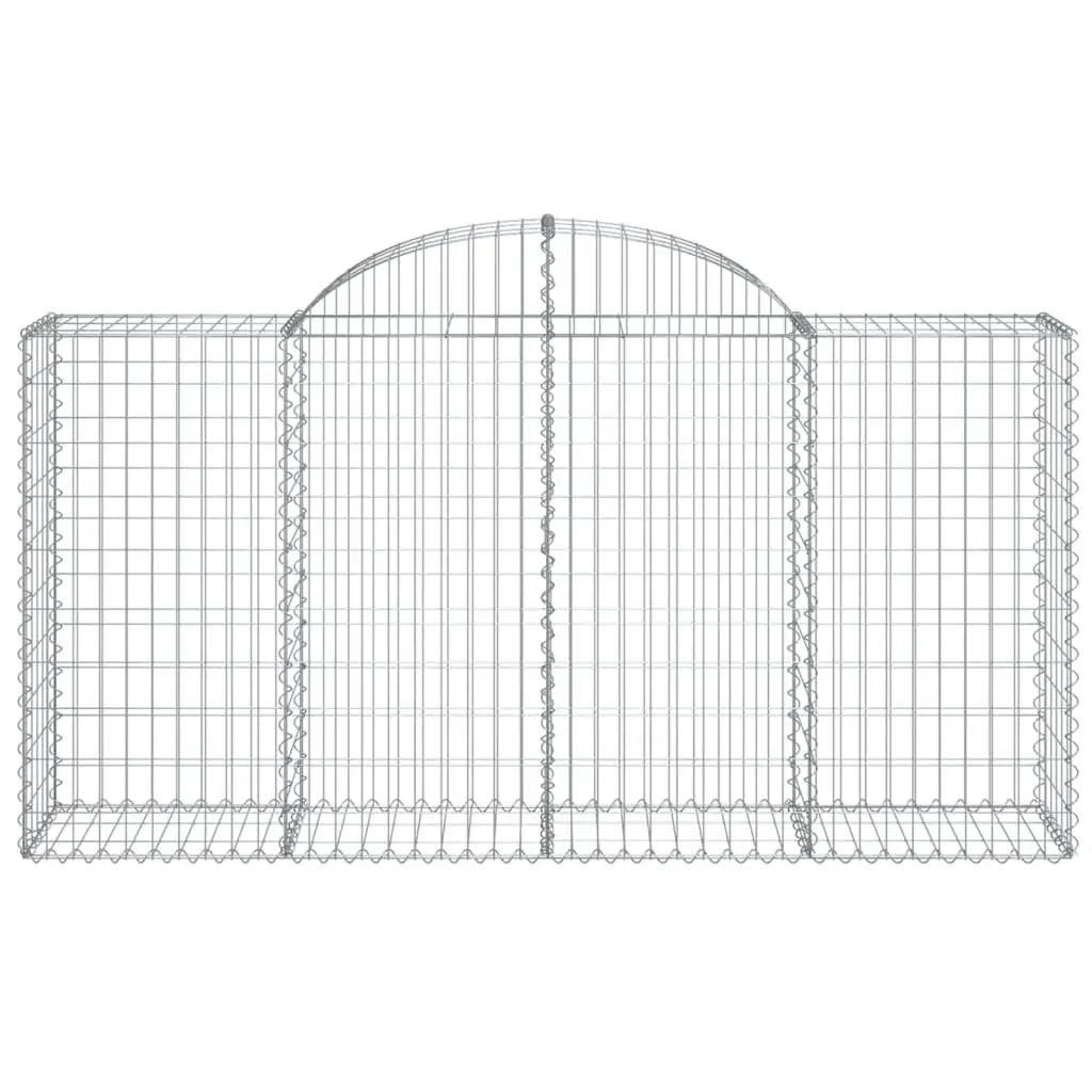 Arched Gabion Baskets Garden Retaining Wall 200x50x100120 cm Silver 6 Piece