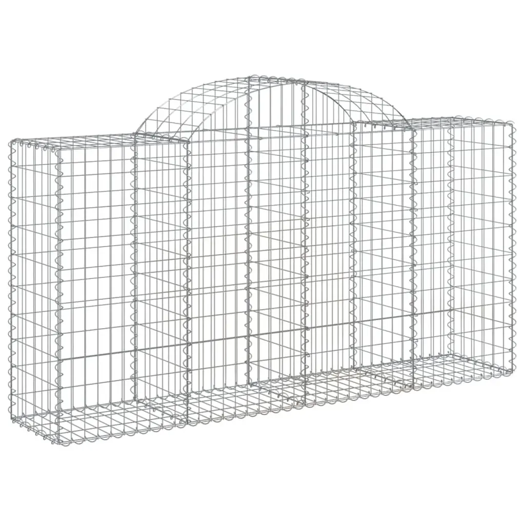 Arched Gabion Baskets Garden Barrier Retaining Wall 200x50x100120cm Silver 7 Piece