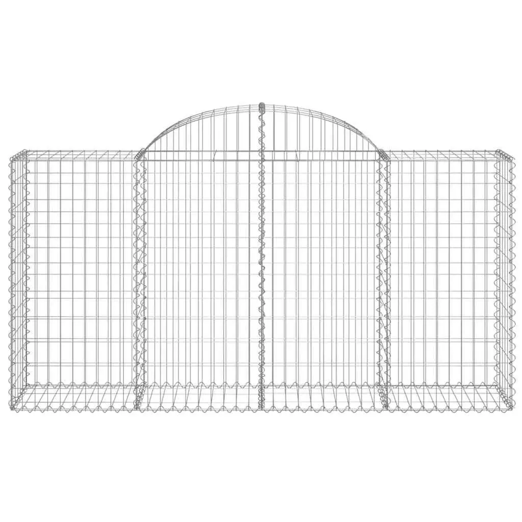 Arched Gabion Baskets Garden Retaining Wall Decorative Barrier Silver 200x50x100120cm 8 Piece