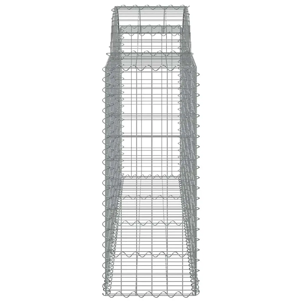 Arched Gabion Baskets Garden Retaining Wall Decorative Barrier Silver 200x50x100120cm 8 Piece