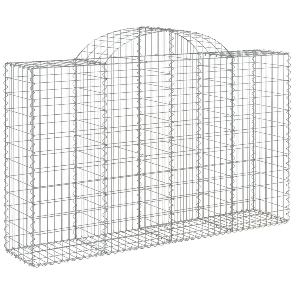 Arched Gabion Baskets Garden Barrier Retaining Wall 200 x 50 x 120140 cm Silver 2 Piece