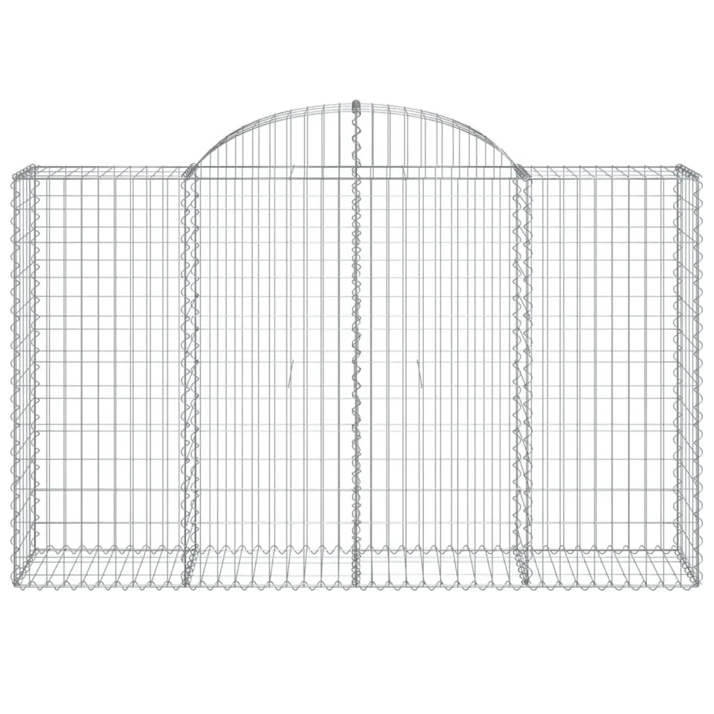 Arched Gabion Baskets Garden Barrier Retaining Wall 200 x 50 x 120140 cm Silver 2 Piece