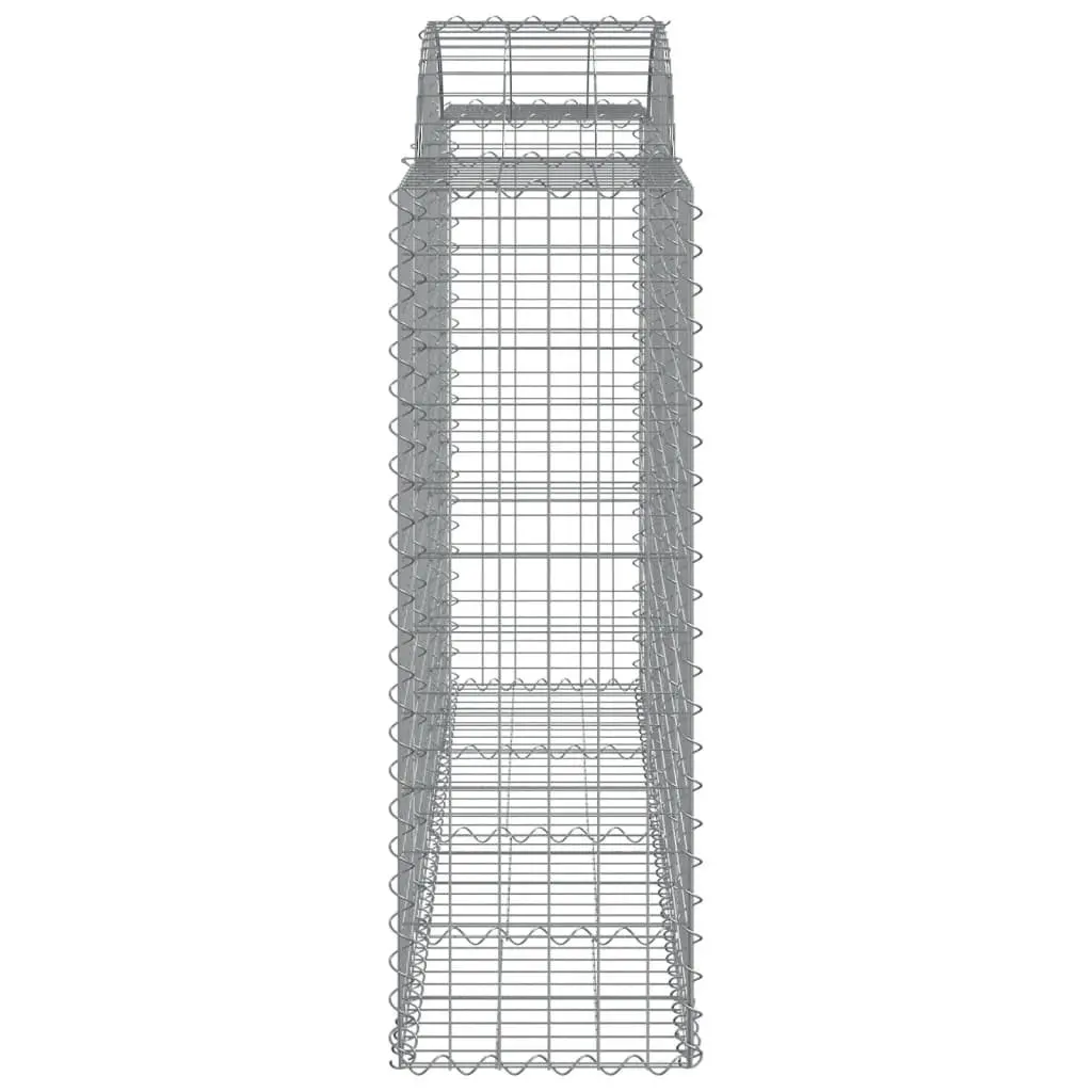 Arched Gabion Baskets Garden Barrier Retaining Wall 200 x 50 x 120140 cm Silver 2 Piece