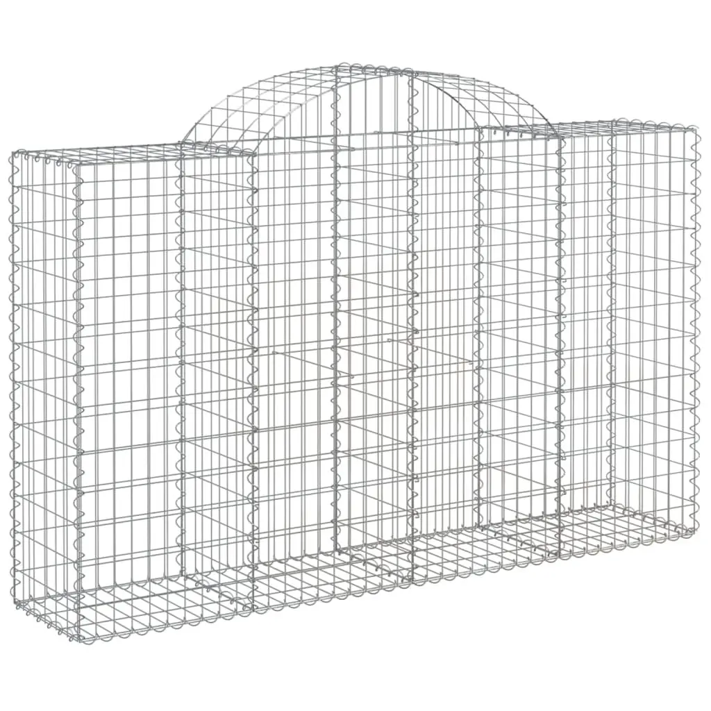 Arched Gabion Baskets Garden Barrier 3 pcs Outdoor Decorative Silver 200 x 50 x 120/140 cm