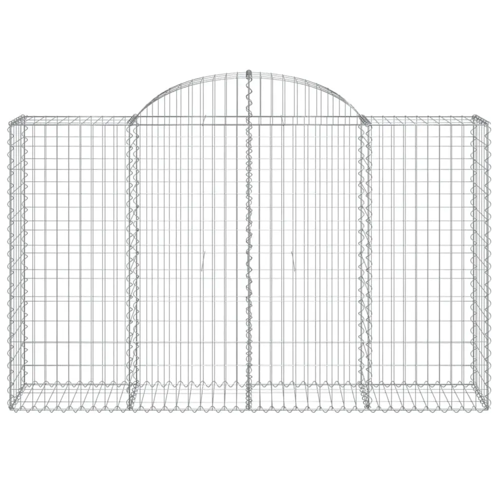 Arched Gabion Baskets Garden Barrier 3 pcs Outdoor Decorative Silver 200 x 50 x 120/140 cm