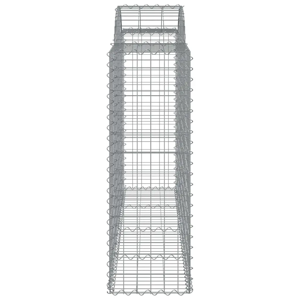 Arched Gabion Baskets Garden Barrier 3 pcs Outdoor Decorative Silver 200 x 50 x 120/140 cm