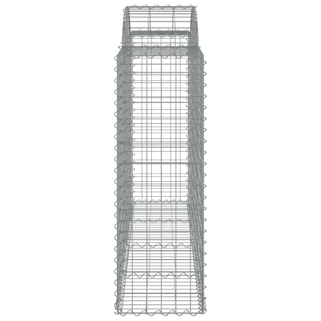 Arched Gabion Baskets Garden Barrier Retaining Wall 200 x 50 x 120/140 cm Silver 4 Piece