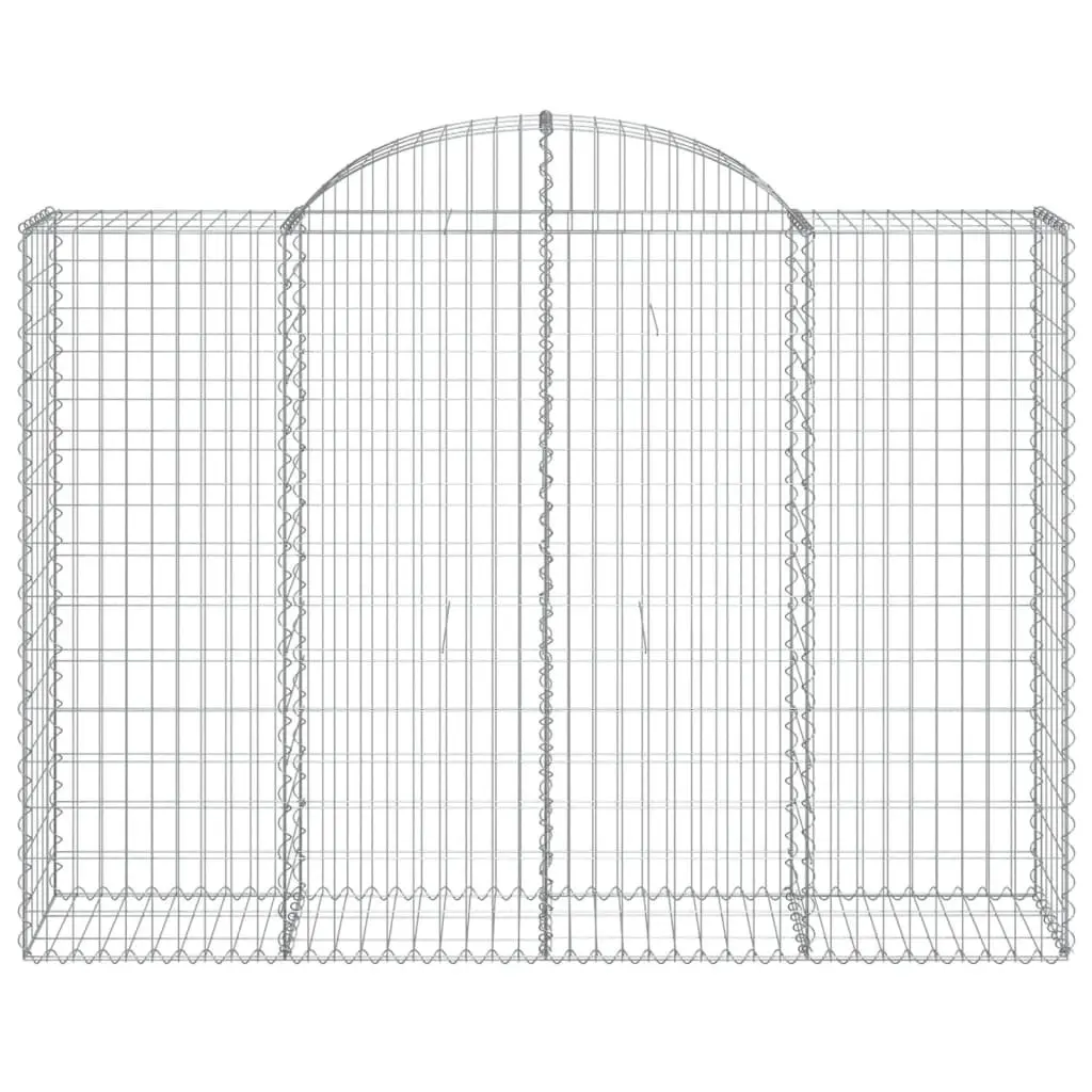Gabion Baskets Arched Garden Retaining Wall Barrier 200 x 50 x 140/160 cm Silver 2 pcs