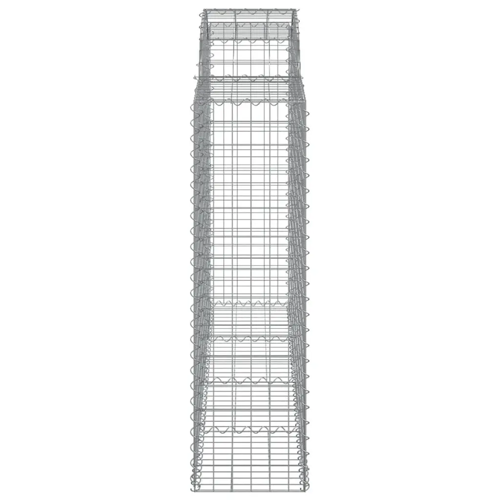 Gabion Baskets Arched Garden Retaining Wall Barrier 200 x 50 x 140/160 cm Silver 2 pcs