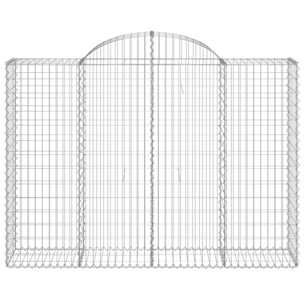 Arched Gabion Baskets Decorative Garden Barrier 200 x 50 x 140-160 cm Silver 3 Piece