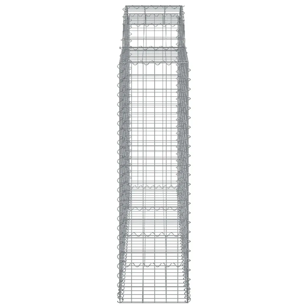 Arched Gabion Baskets Decorative Garden Barrier 200 x 50 x 140-160 cm Silver 3 Piece