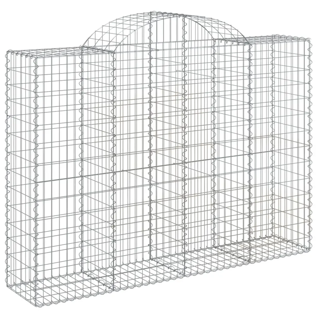 Arched Gabion Baskets Garden Decorative Retaining Wall 200 x 50 x 140160 cm Silver 4 Piece