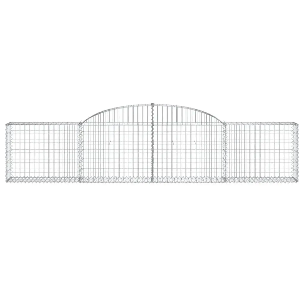 Arched Gabion Baskets Decorative Garden Barrier Outdoor 300 x 30 x 60/80 cm Silver 3 Piece