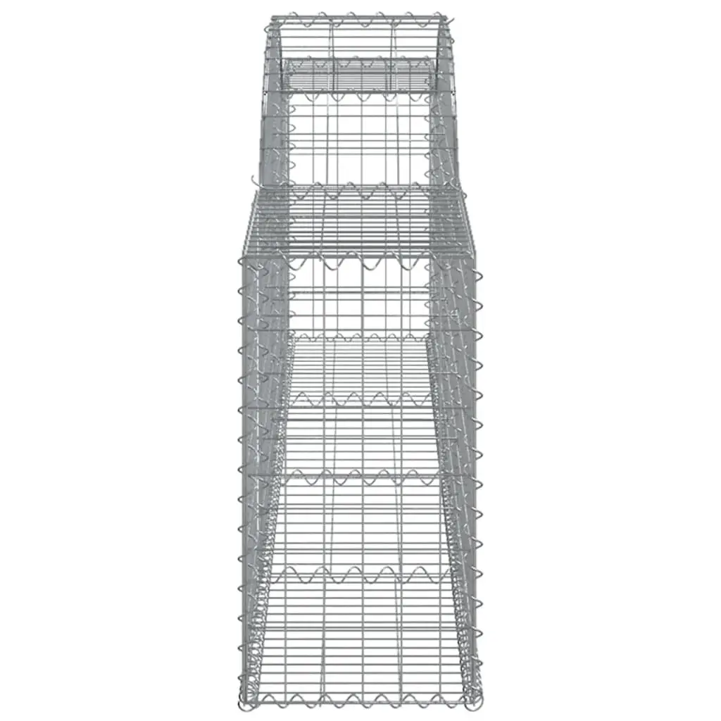 Arched Gabion Baskets Decorative Garden Barrier Outdoor 300 x 30 x 60/80 cm Silver 3 Piece