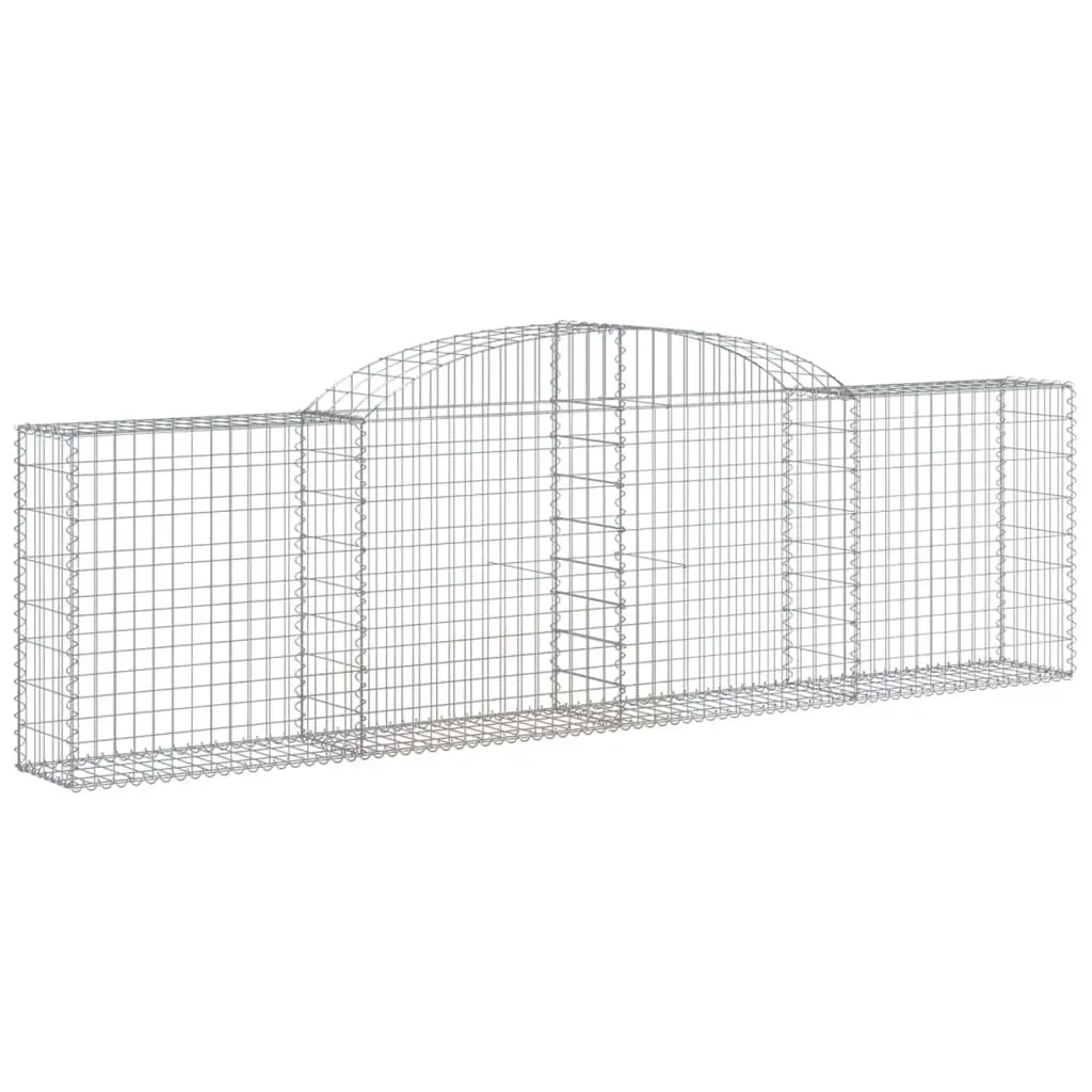 Arched Garden Baskets 2 Piece Silver 300x30x80/100cm Decorative Retaining Wall Structure