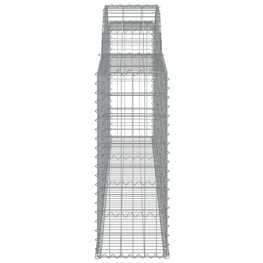 Gabion Baskets Decorative Garden Barrier 300x30x80/100cm Arched Silver 3 Piece