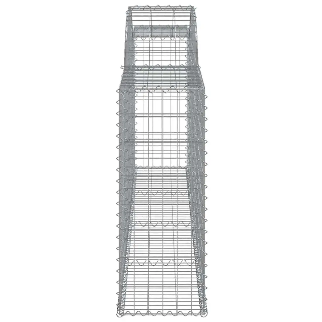 Arched Gabion Baskets Garden Barrier 300 x 30 x 80/100 cm Silver 5 Piece
