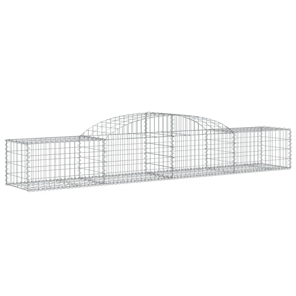 Arched Gabion Baskets Garden Barrier 300x50x40/60cm Silver Set 3pcs Outdoor Decorative