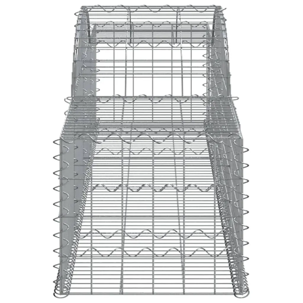 Arched Gabion Baskets Garden Barrier 300x50x40/60cm Silver Set 3pcs Outdoor Decorative