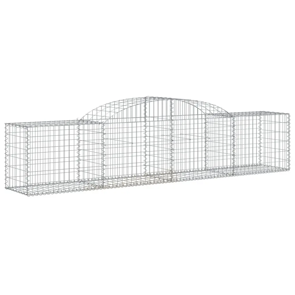 Arched Gabion Baskets Garden Barrier Retaining Wall 300 x 50 x 60/80 cm Silver 2 Piece