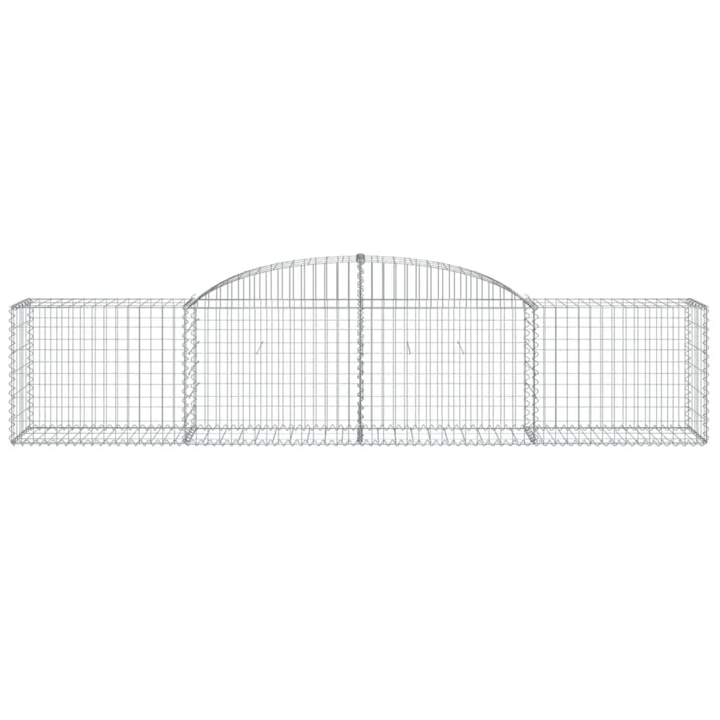 Arched Gabion Baskets Garden Barrier Retaining Wall 300 x 50 x 60/80 cm Silver 2 Piece