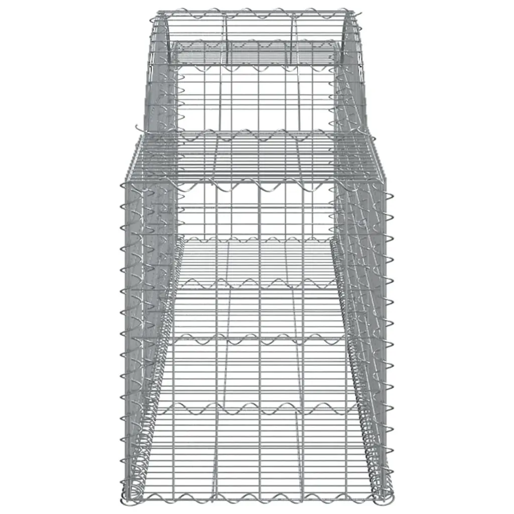 Arched Gabion Baskets Garden Barrier 300 x 50 x 60-80 cm Silver 4 Piece