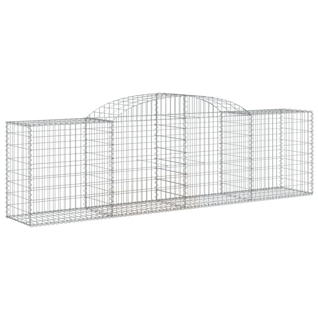 Arched Gabion Baskets Garden Barrier 300x50x80/100cm Silver 2 Piece