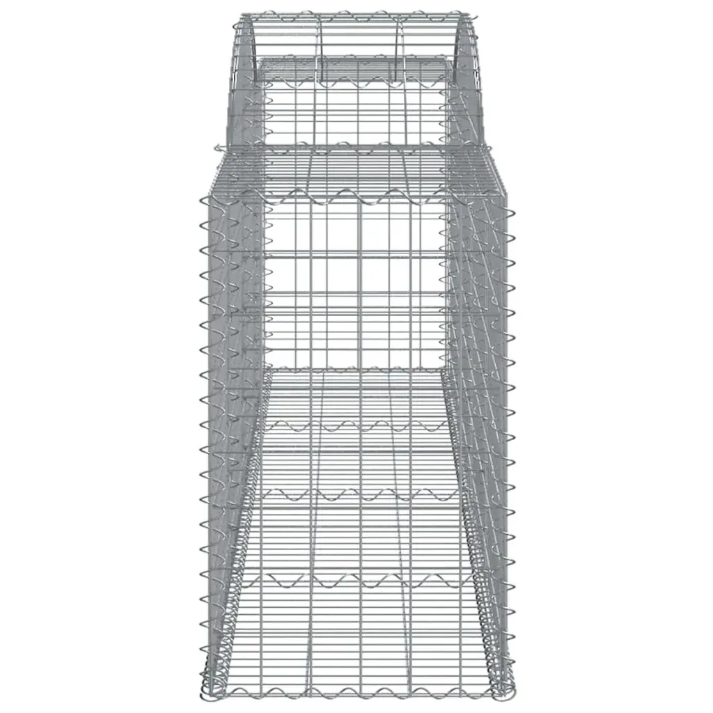Arched Gabion Baskets Garden Barrier Retaining Wall 300 x 50 x 80/100 cm Silver 6 Piece