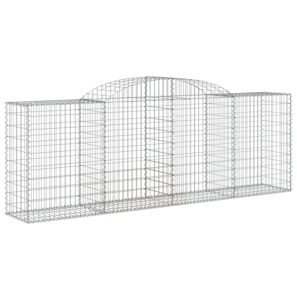 Arched Gabion Baskets Garden Retaining Wall Barrier 300x50x100120 cm Silver 2 Piece