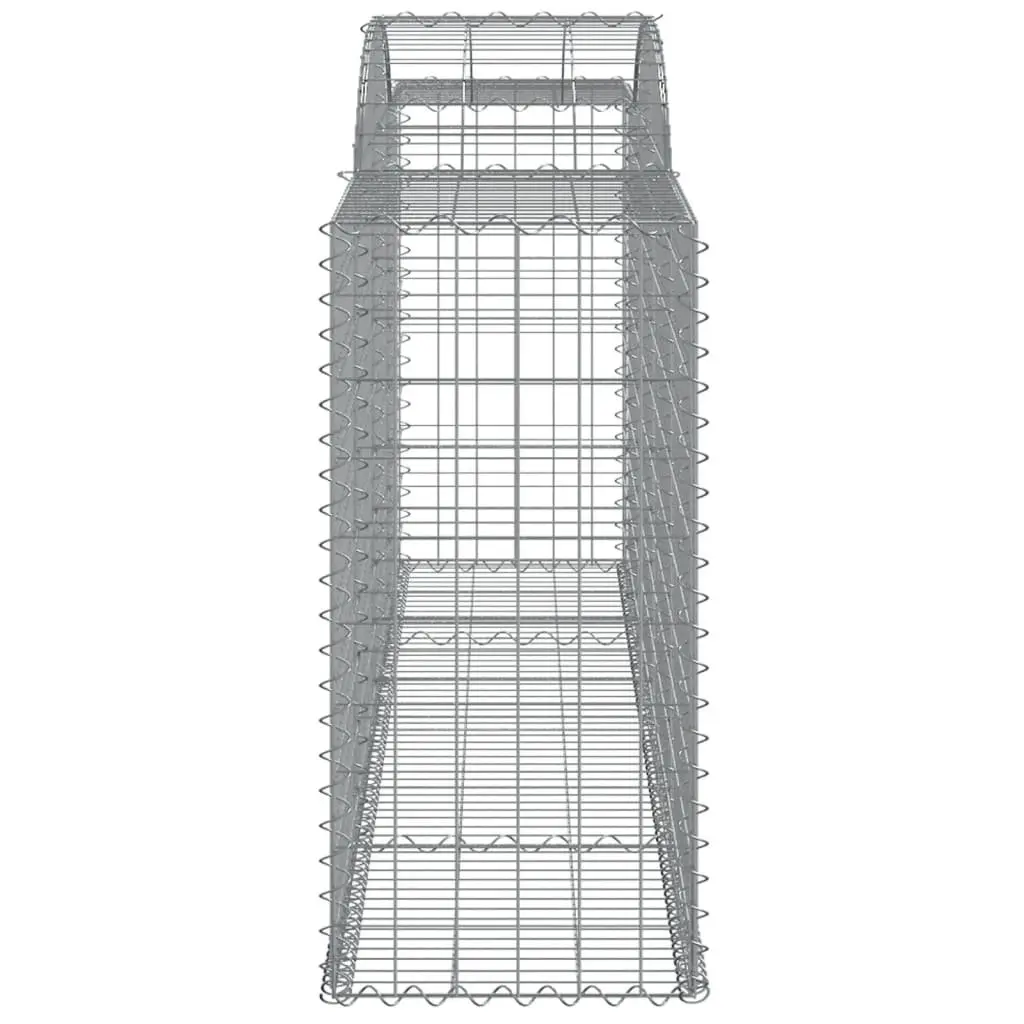 Arched Gabion Baskets Garden Retaining Wall Barrier 300x50x100120 cm Silver 2 Piece