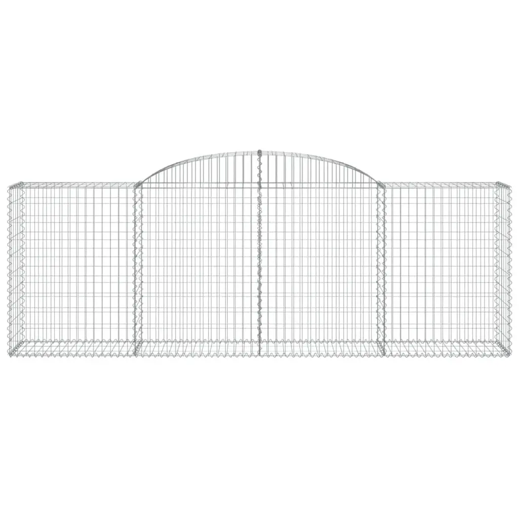 Arched Gabion Baskets Garden Barrier Retaining Wall 300 x 50 x 100120 cm Silver 4 Piece
