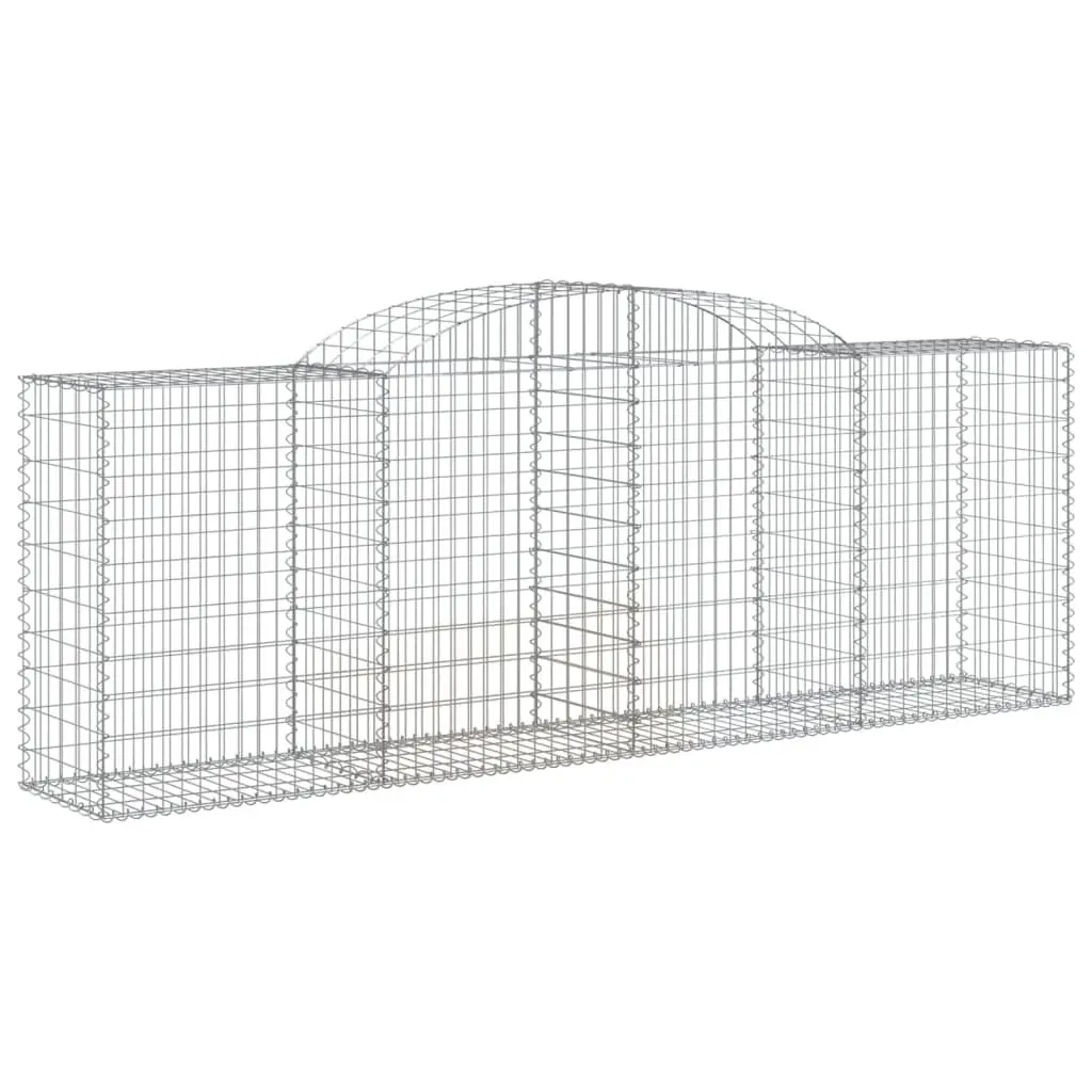 Arched Gabion Baskets Garden Barrier 300 x 50 x 100120 cm Silver 5 Piece