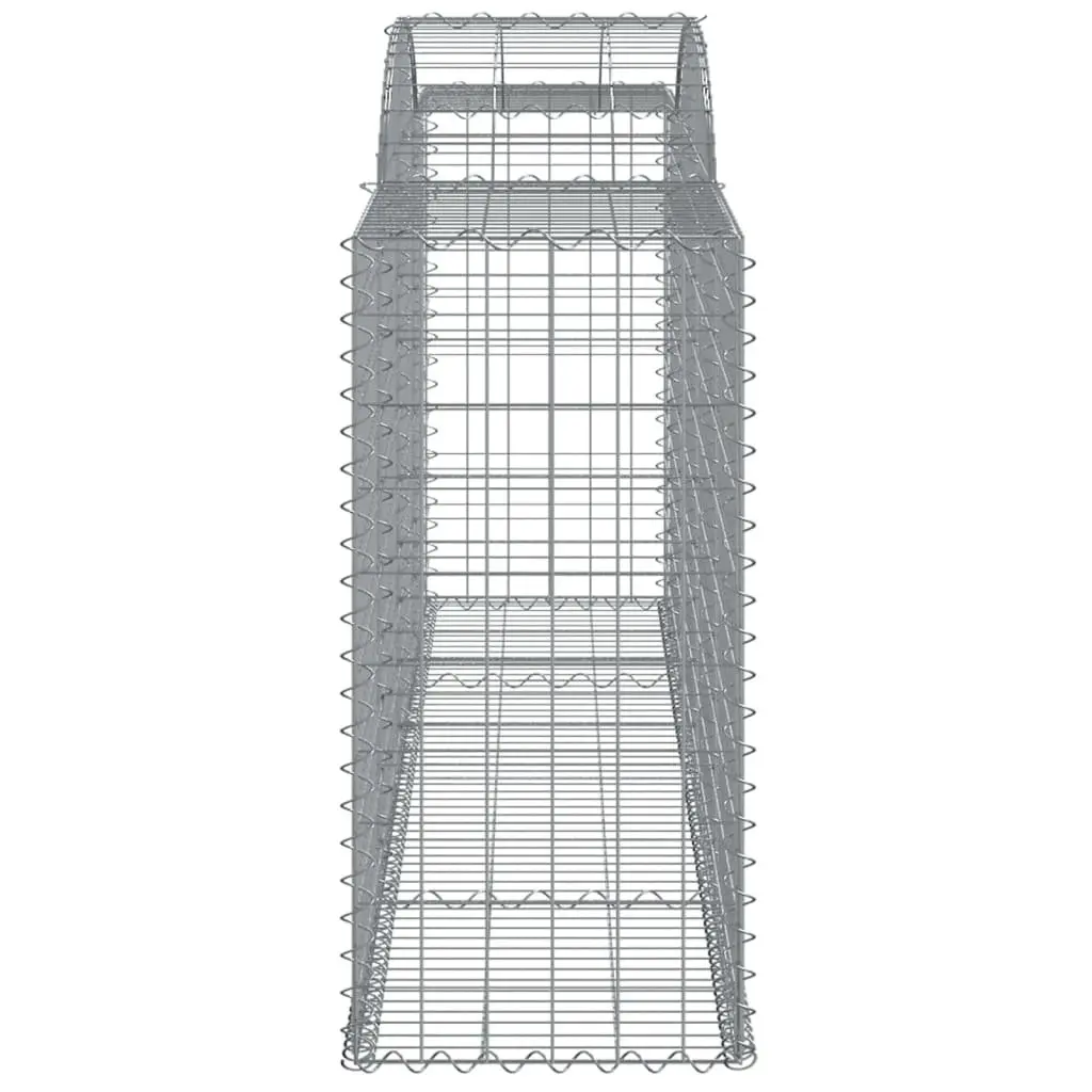 Arched Gabion Baskets Garden Barrier 300 x 50 x 100120 cm Silver 5 Piece