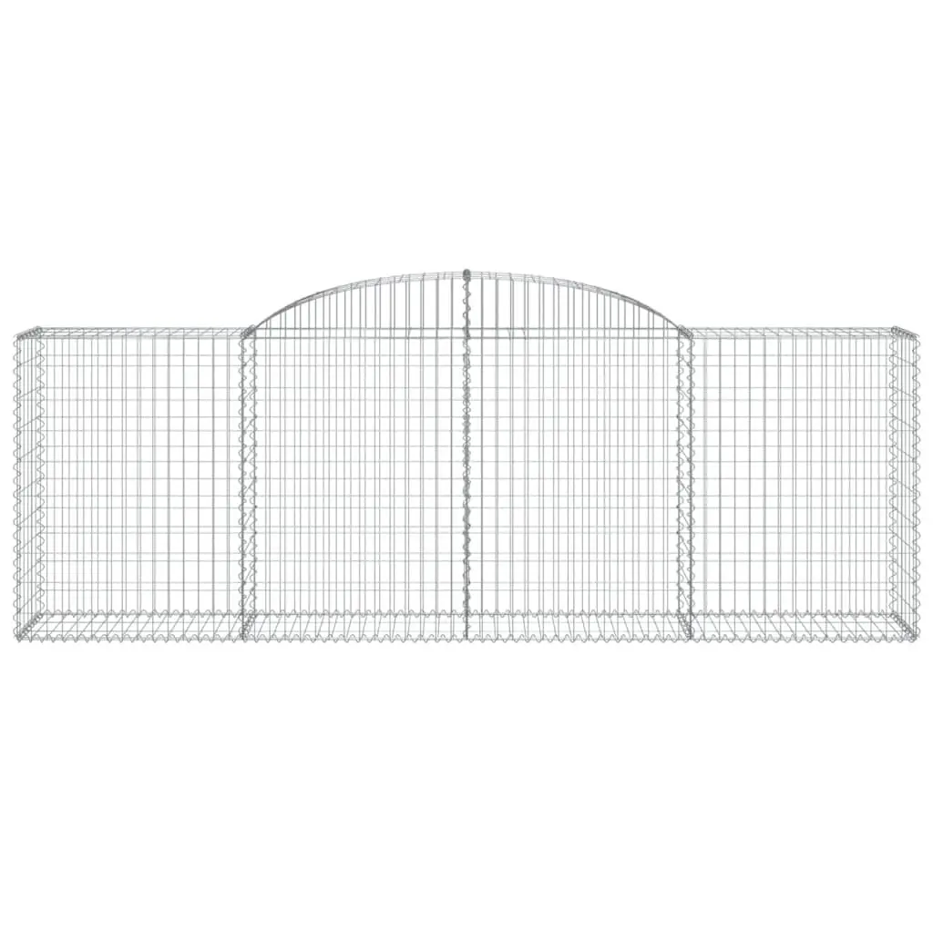 Arched Gabion Baskets Garden Barrier Retaining Wall 300x50x100120 cm Silver 8 Pieces