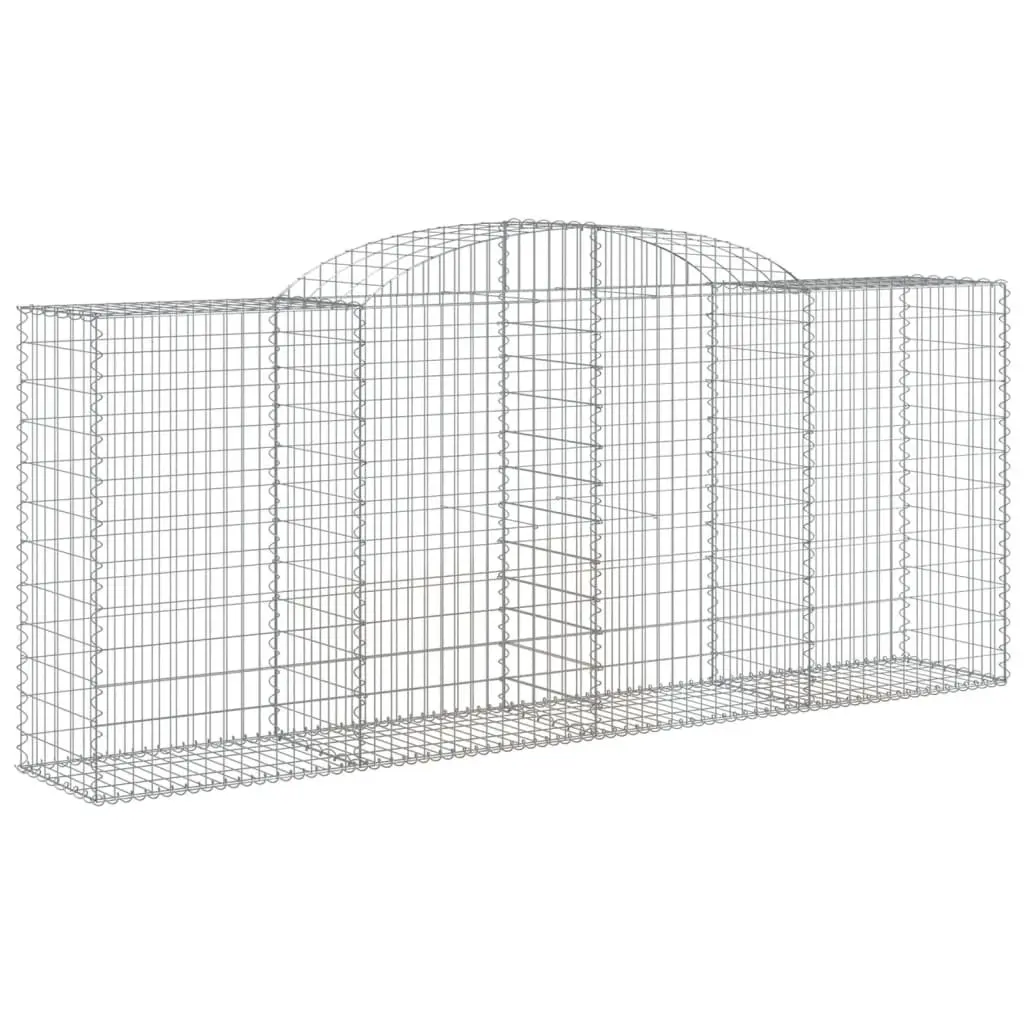 Arched Gabion Baskets Garden Barrier Decorative Retaining Wall 300x50x120140cm Silver 2 Piece