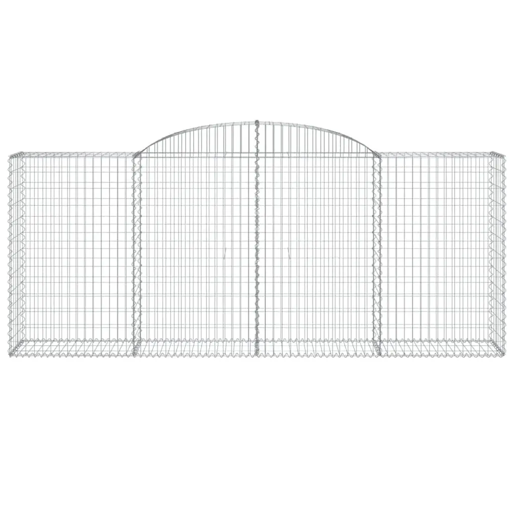 Arched Gabion Baskets Garden Barrier Decorative Retaining Wall 300x50x120140cm Silver 2 Piece